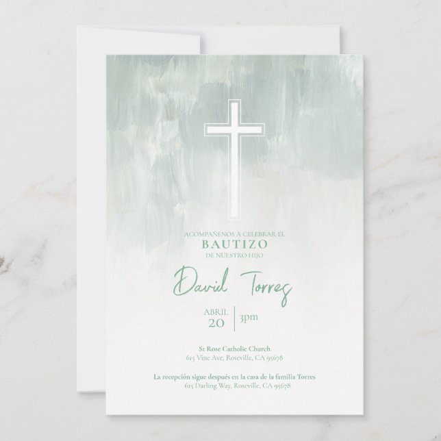 Invitación Bautizo Niño Invitation espagnole (Devant)