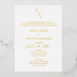 invitación blanco y negro minimalista foil holiday card