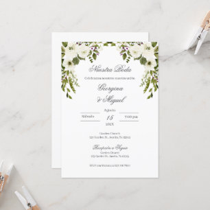 Invitación Boda floral de la vegetación española Invitation