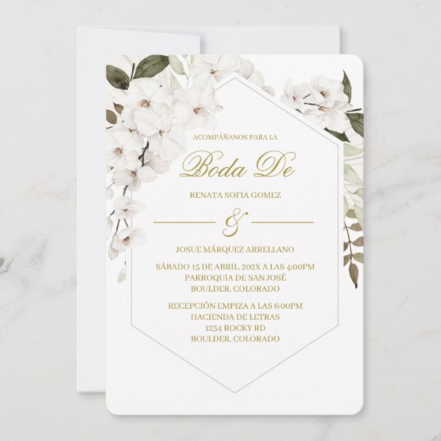Invitación Boho blanco para boda  Invitation (Front)
