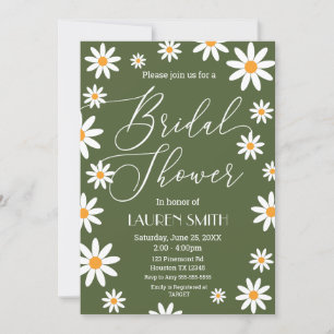 Invitación Boho Daisies Bridal Shower party Invitation