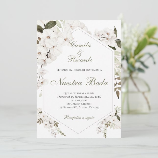 Invitación Boho Spanish Wedding Invitation (Debout devant)