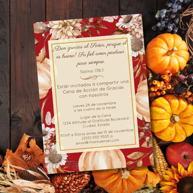 Invitación Cena de Acción de Gracias Cristiana Invitation (Creator Uploaded)