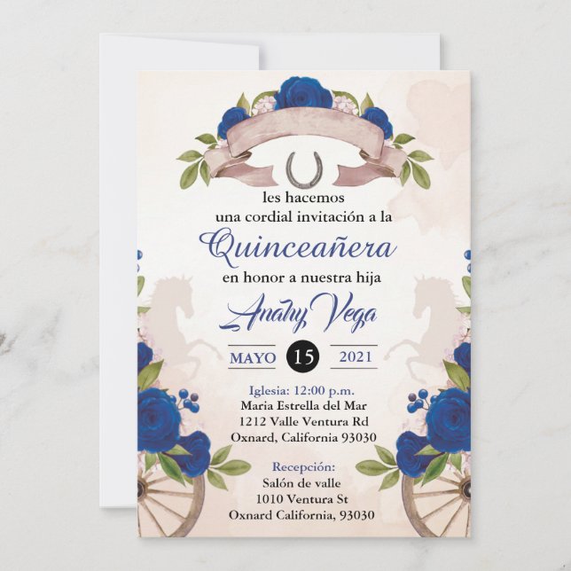 Invitación Charro/Huapango Quinceanera Invitation, Invitation (Front)