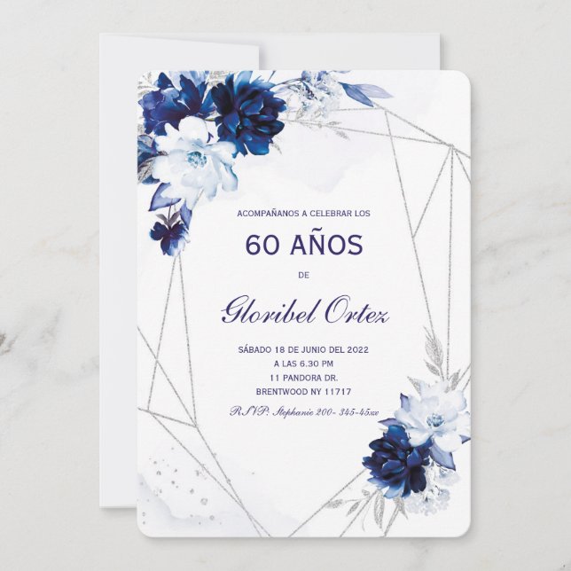 Invitación de 60 Años Mujer Invitation (Front)