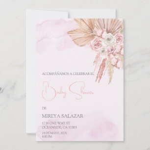 Invitacion de baby shower para niña tema boho invitation