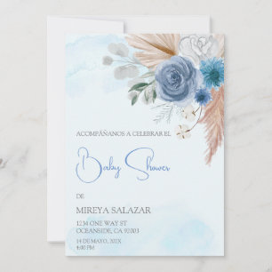Invitacion de baby shower para niño tema boho invitation