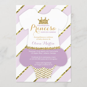 Invitación de Baby Shower para una Princes Invitation