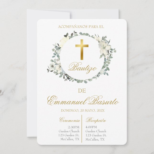 Invitación de bautismo  invitation (Front)