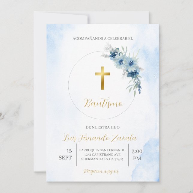Invitación de bautismo para niño invitation (Front)