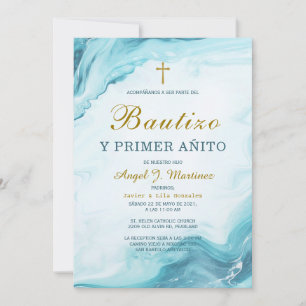Invitación de Bautizo Y Primer Añito Invitation