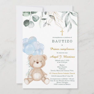 Invitación de Bautizo Y Primer Añito Invitation