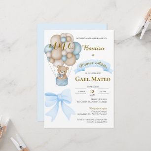 Invitación de Bautizo y primer año en español Invitation