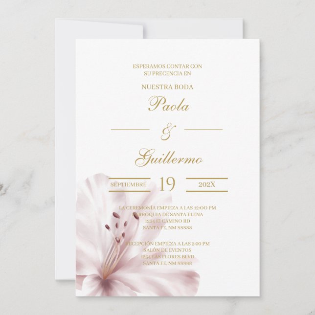 Invitación de boda con flor orquídea  invitation (Front)