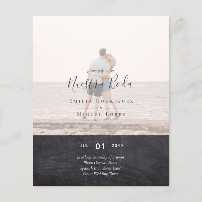 Invitación de Boda con Superposición de Fotos (Front)