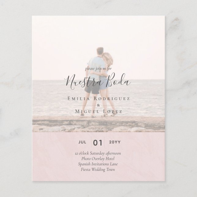 Invitación de Boda con Superposición de Fotos (Front)