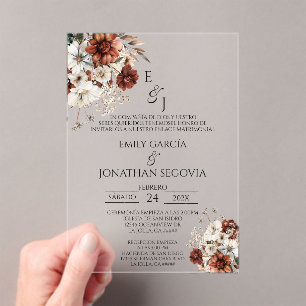 invitación de boda con terracota acrylic invitations