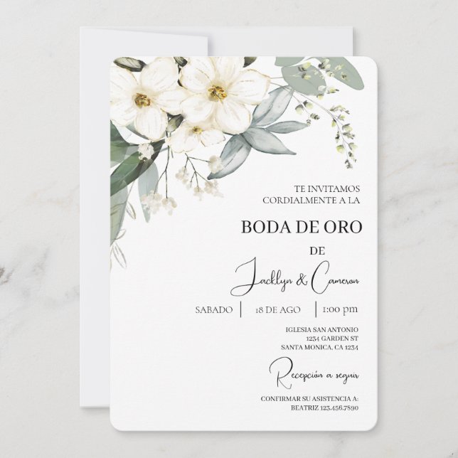 Invitación de boda de oro invitation (Front)