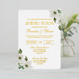 Invitación de boda gold foil 