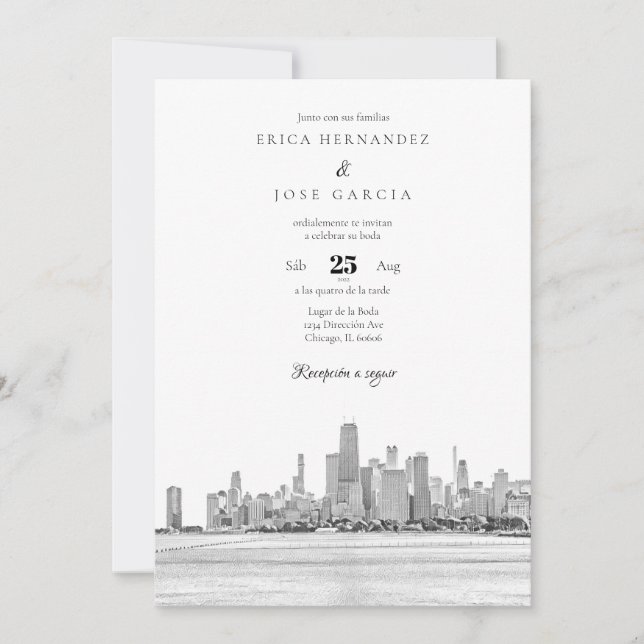 Invitación de Boda Skyline Invitation (Devant)