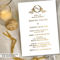 Invitacion De Boda Todo Incluido de Metal Dorado