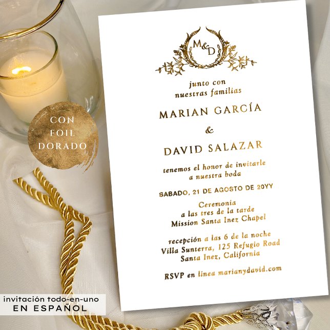 Invitacion De Boda Todo Incluido de Metal Dorado (Creator Uploaded)