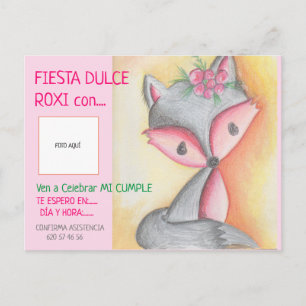 INVITACIÓN DE CUMPLEAÑOS - DULCE ROXI CON FOTO POSTCARD