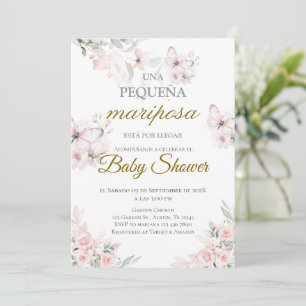 Invitación de Mariposa Baby Shower en español Invitation