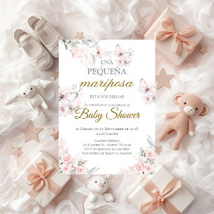 Invitación de Mariposa Baby Shower en español Invitation