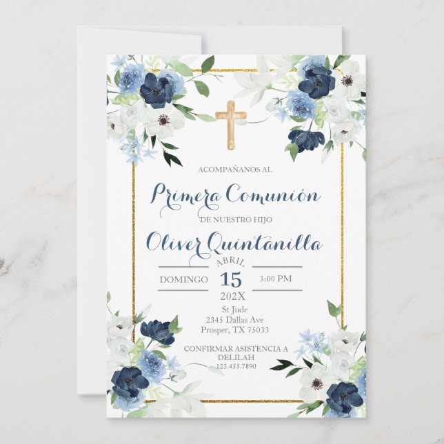 Invitación de primera comunión para niño invitation (Front)