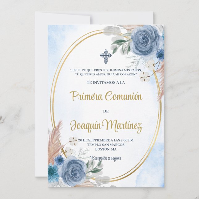 Invitación de primera comunión para niño invitation (Front)