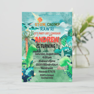 Invitación Dinosaur Birthday Invitation, Dinosaurs Invitation