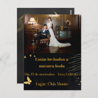 invitacion elegante bodas postcard