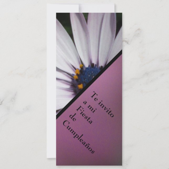Invitación - Fiesta Cumpleaños - Margarita Blanca Invitation (Front)