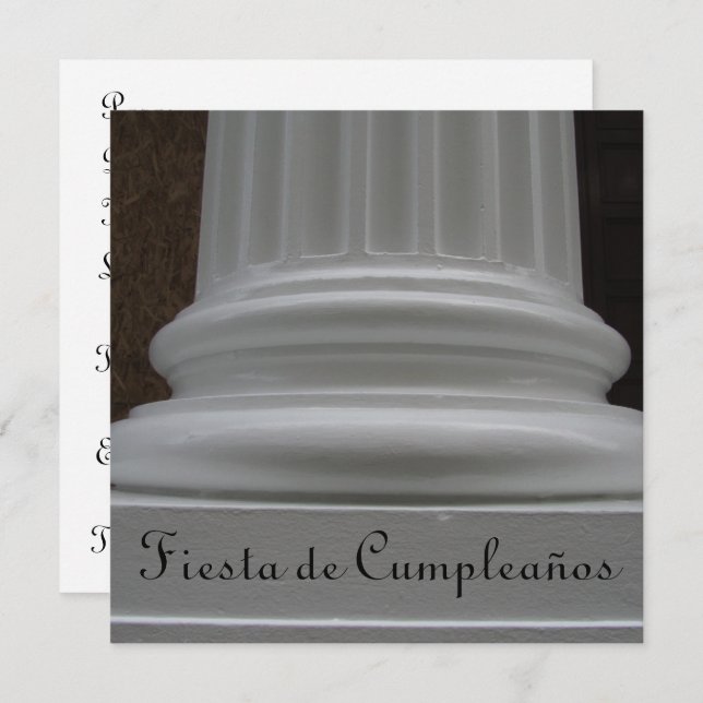 Invitación - Fiesta de Cumpleaños Invitation (Front/Back)