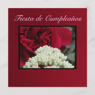 Invitación - Fiesta de Cumpleaños - Rosa roja Invitation