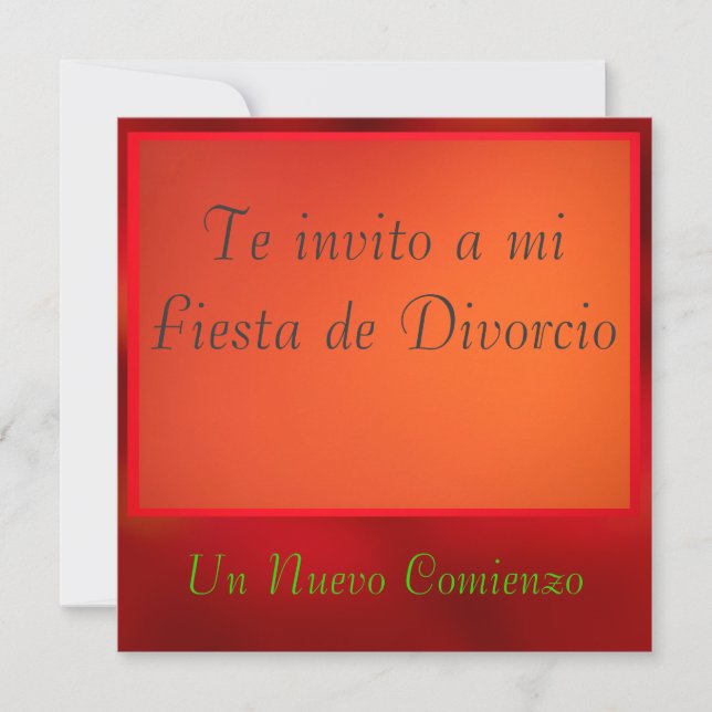 Invitación - Fiesta de Divorcio Invitation (Front)
