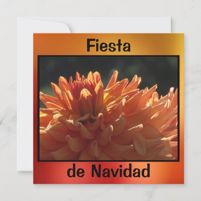 Invitación - Fiesta de Navidad - La Dalia Naranja Invitation (Front)