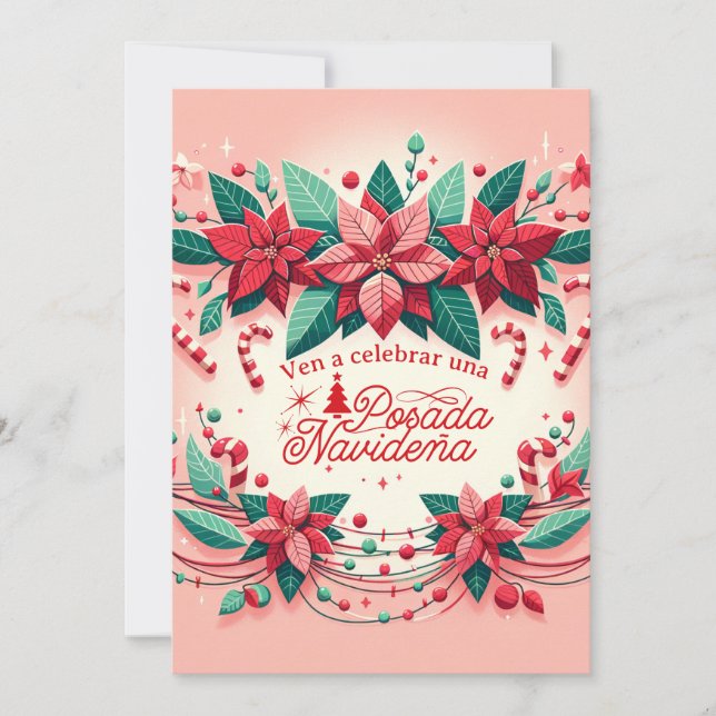Invitación Fiesta de Posada Navideña Spanish Invitation (Front)