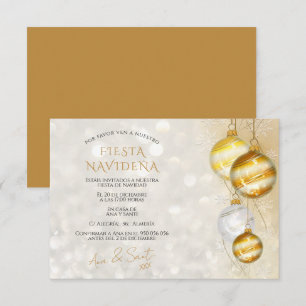 invitación fiesta navideña decorativa elegante invitation
