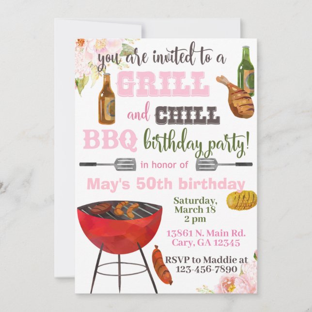 Invitación Grill & Chill BBQ invitation anniversai (Devant)