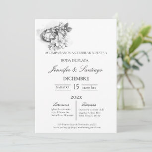 Invitación minimalista con anillo para boda invitation