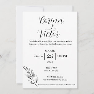Invitacion minimalistas en español  invitation