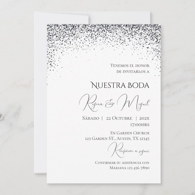Invitación Minimalistic Spanish Wedding Invitation (Devant)