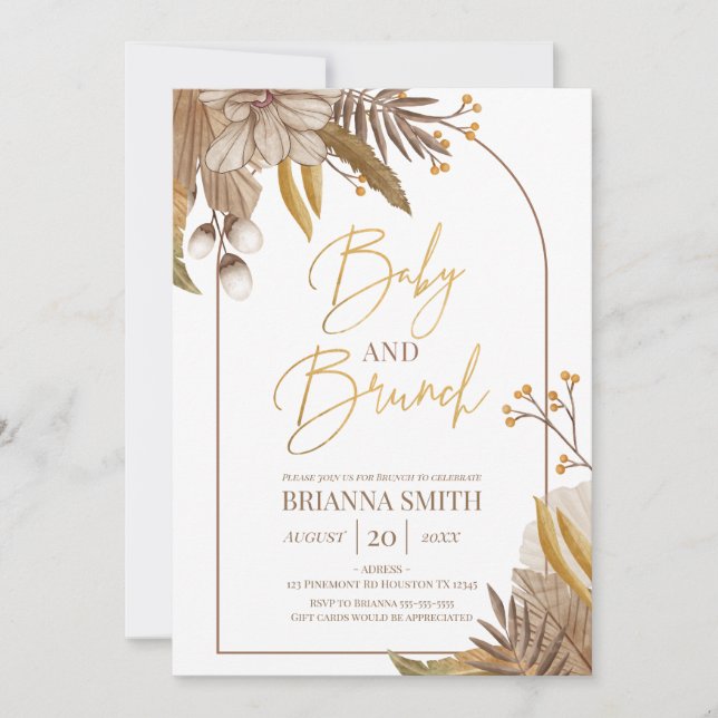 Invitación Modern Boho Floral Brunch Invitation (Front)