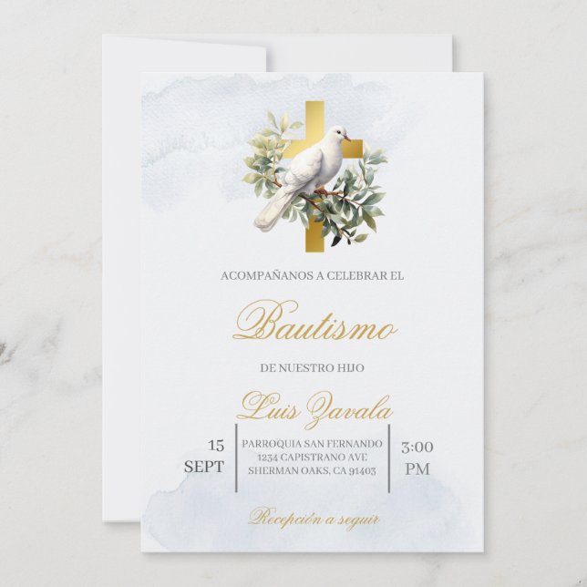 Invitación para bautismo  invitation (Front)