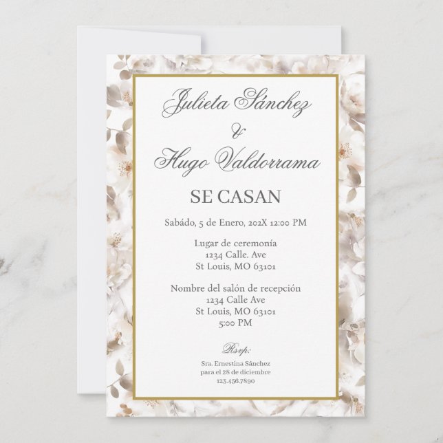 Invitación para boda ramo de flores invitation (Front)