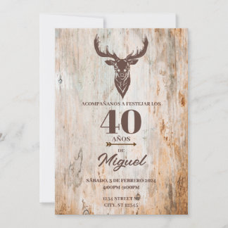 INVITACION PARA CUMPLEANOS DE HOMBRE TEMA CAZAR INVITATION