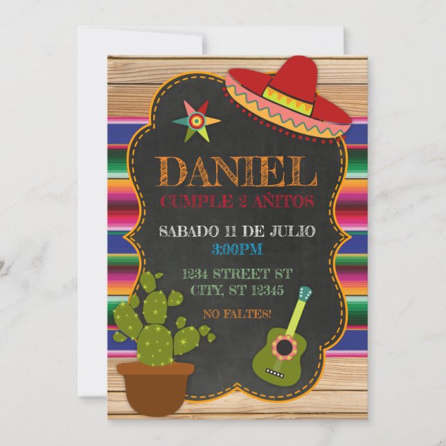 INVITACION PARA FIESTA MEXICANA INVITATION (Front)