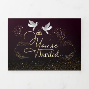 Invitación tríptica para boda personalizada Tri-Fold invitation